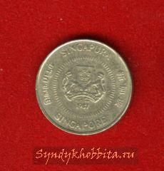 10 центов 1987 год Сингапур
