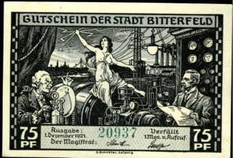 Bitterfeld 75 пфеннигов 1921 год 